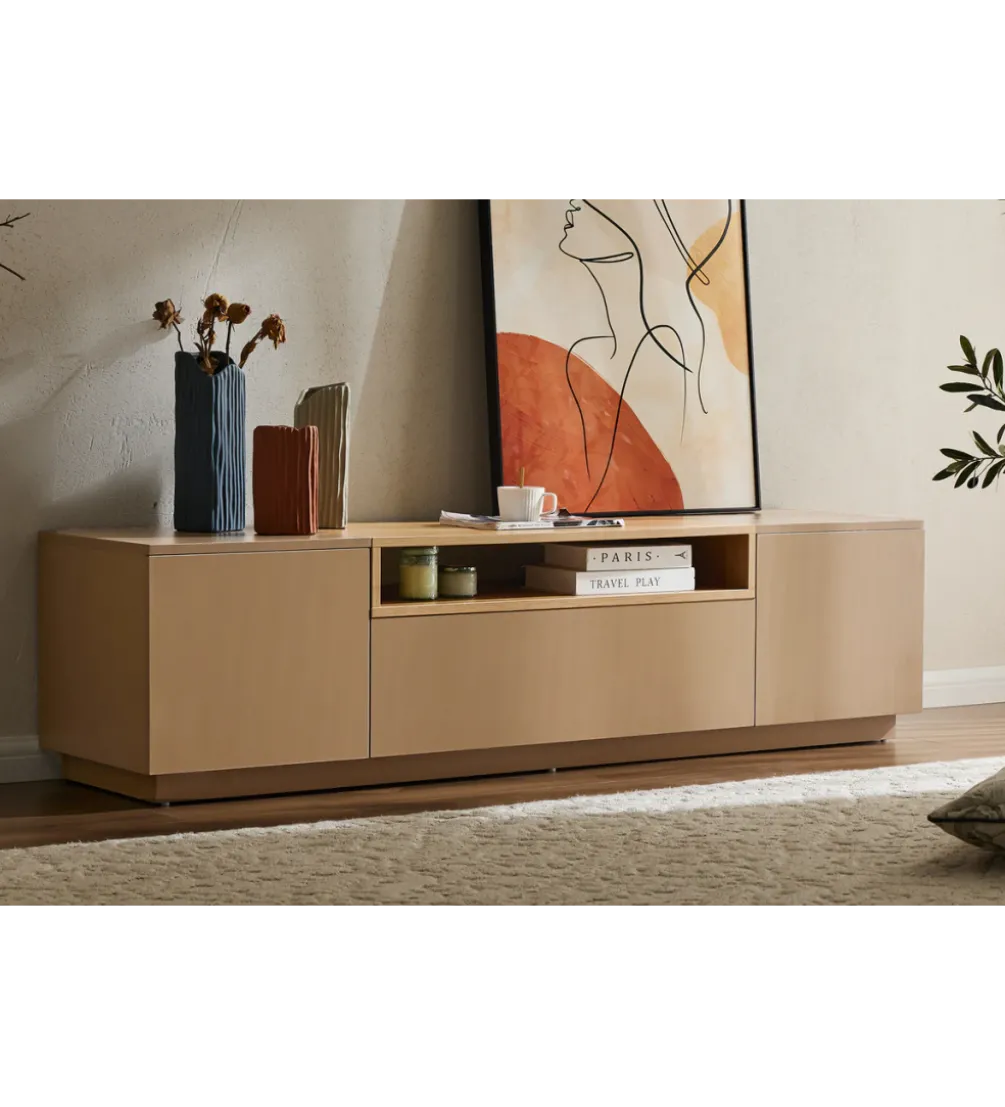 Stolik pod TV LOFT 160 cm beżowa naturalna