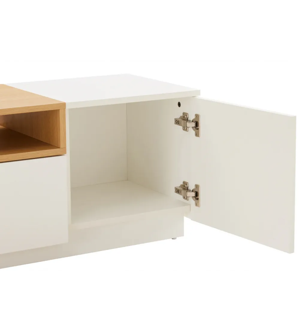Stolik pod TV LOFT 160 cm biało naturalna