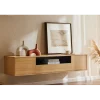 Stolik pod TV LOFT wiszący 150 cm naturalno czarna