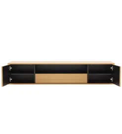 Stolik pod TV LOFT wiszący 150 cm naturalno czarna
