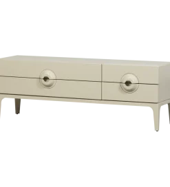 Stolik pod TV MERGE 160 cm drewno eukaliptusa szary