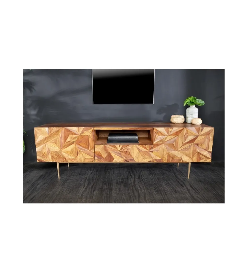 Stolik pod TV MIRANDA 160 cm drewno sheesham