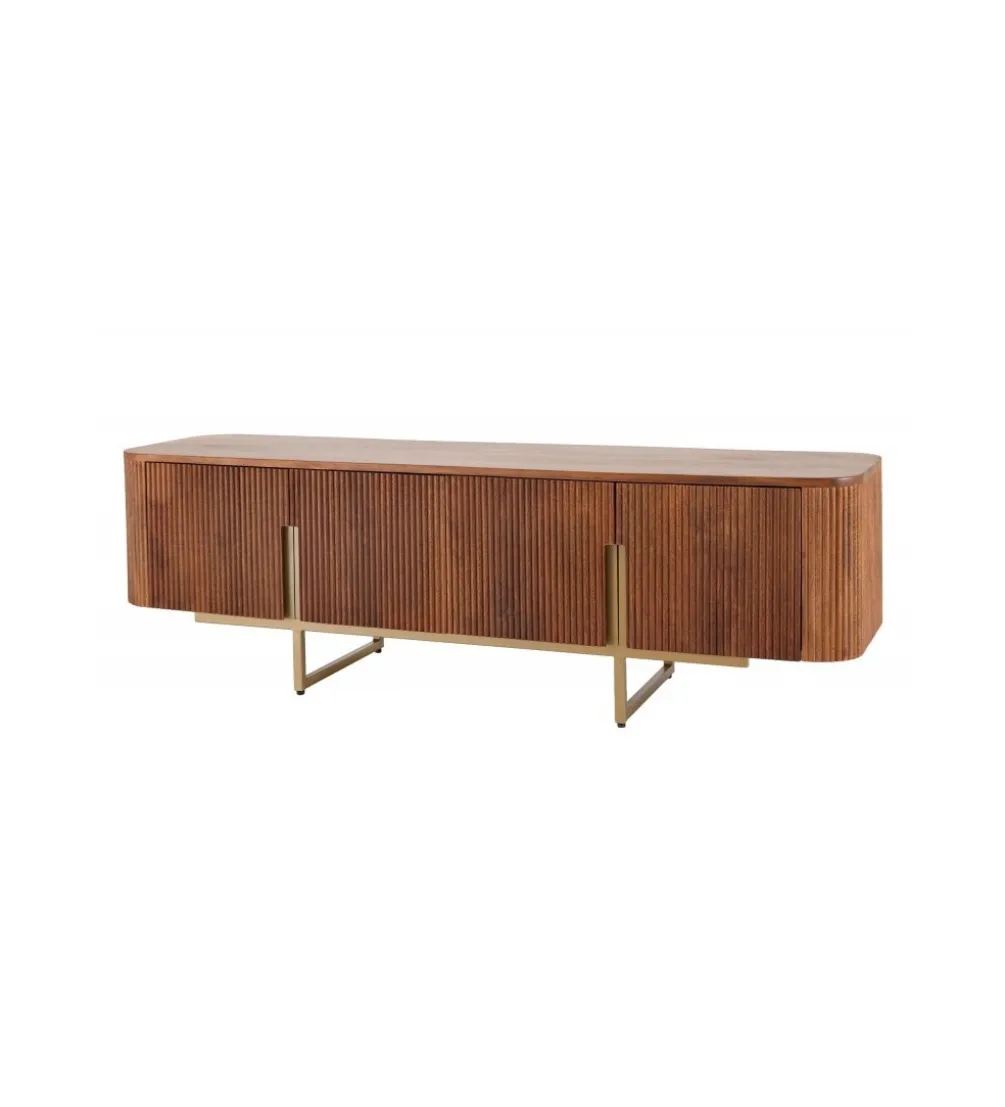 Stolik pod TV NAGOJA 160 cm drewno mango brąz