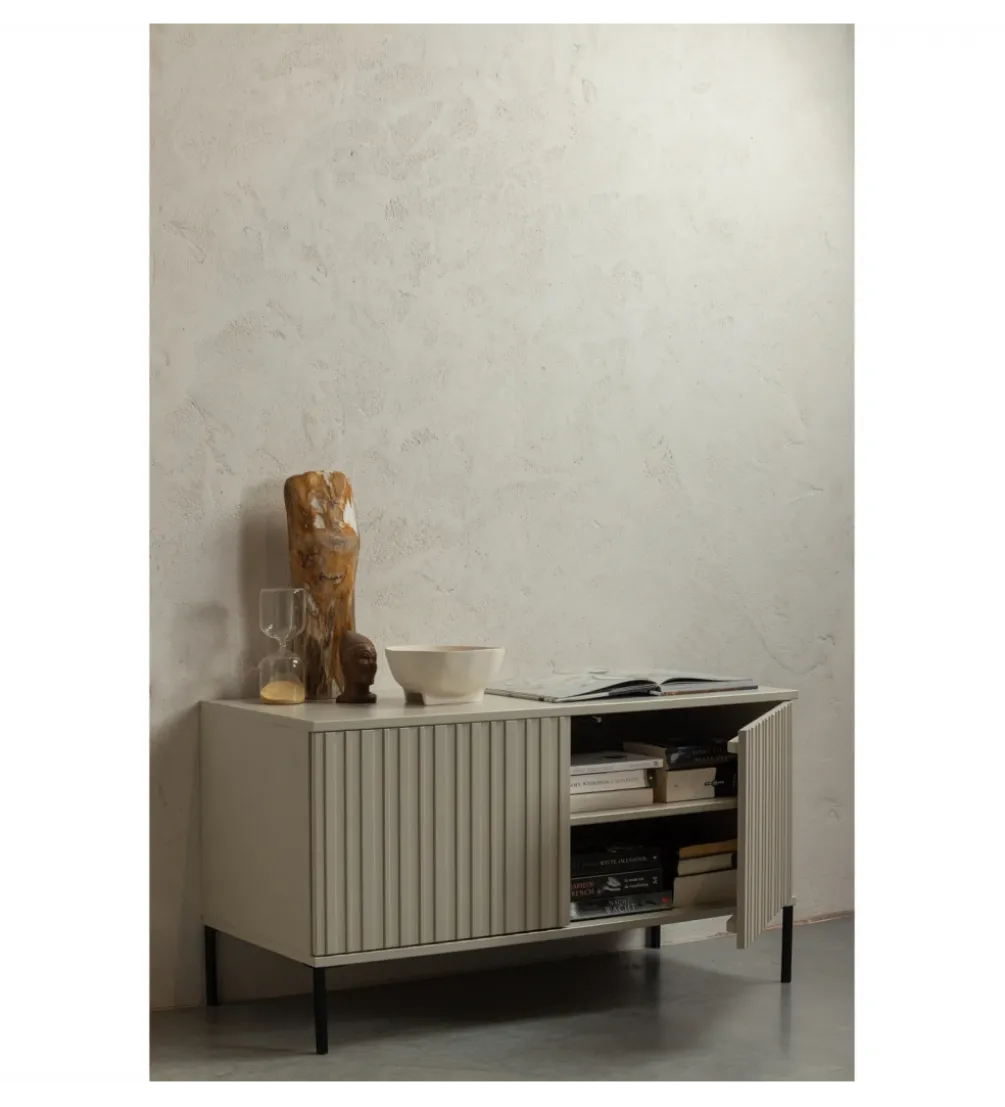 Stolik pod TV NEW GRAVURE 100 cm drewno sosny dust