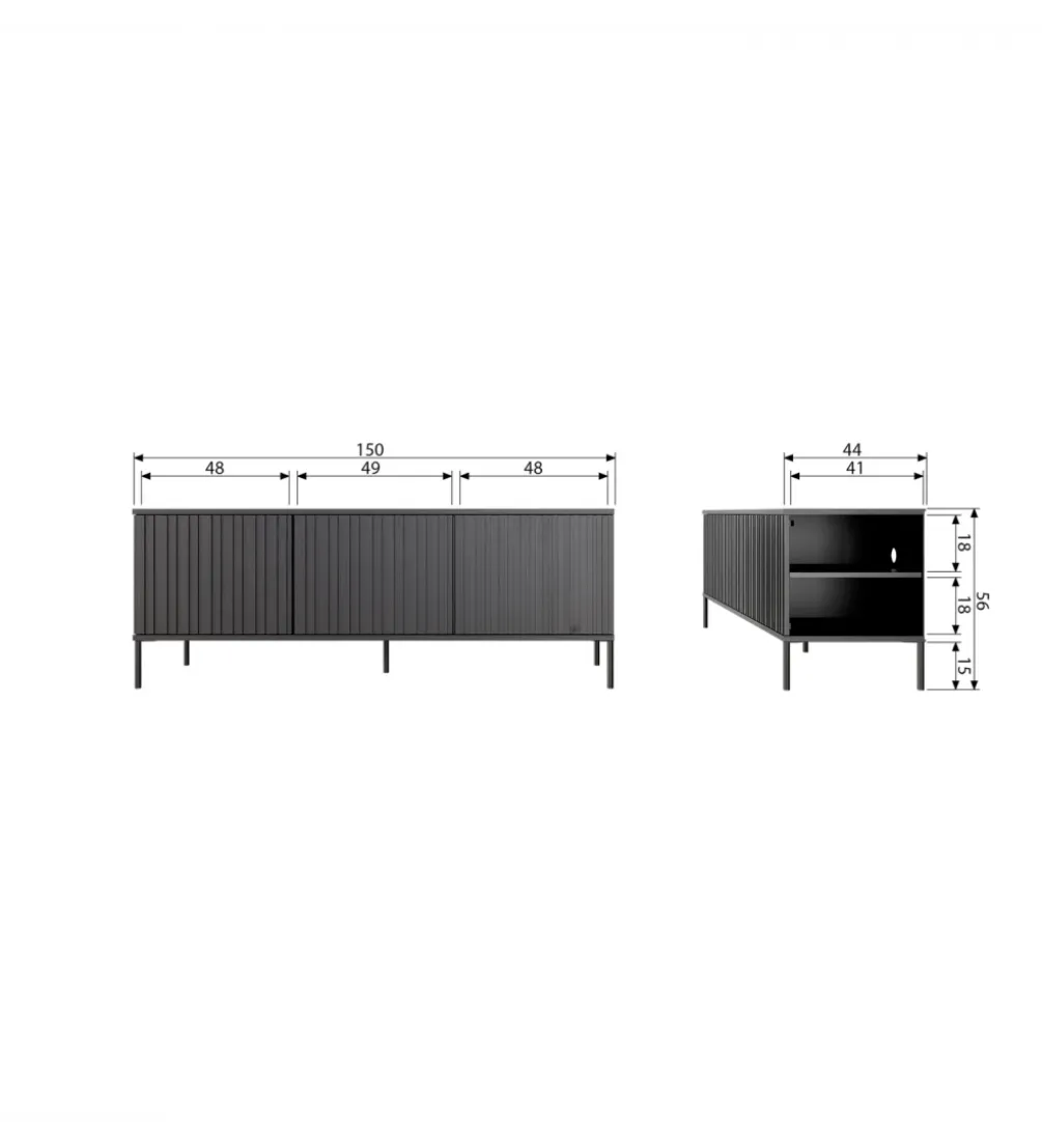 Stolik pod TV NEW GRAVURE 150 cm drewno sosny dust