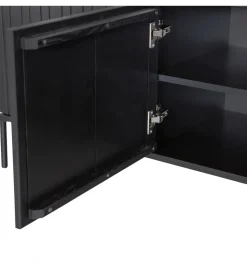 Stolik pod TV NEW GRAVURE 150 cm drewno sosny czarny