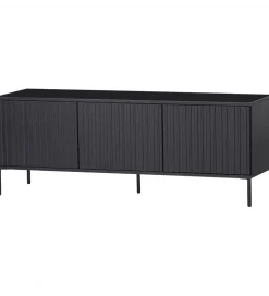 Stolik pod TV NEW GRAVURE 150 cm drewno sosny czarny
