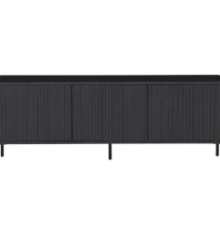Stolik pod TV NEW GRAVURE 150 cm drewno sosny czarny