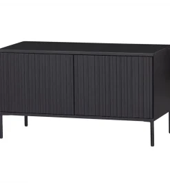 Stolik pod TV NEW GRAVURE 100 cm drewno sosny czarny