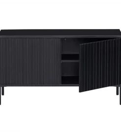 Stolik pod TV NEW GRAVURE 100 cm drewno sosny czarny