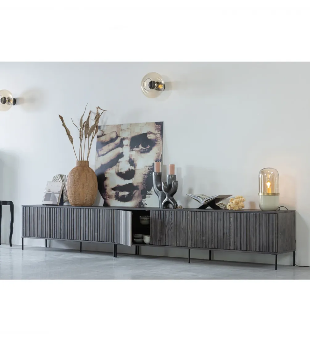 Stolik pod TV NEW GRAVURE 100 cm drewno jesion