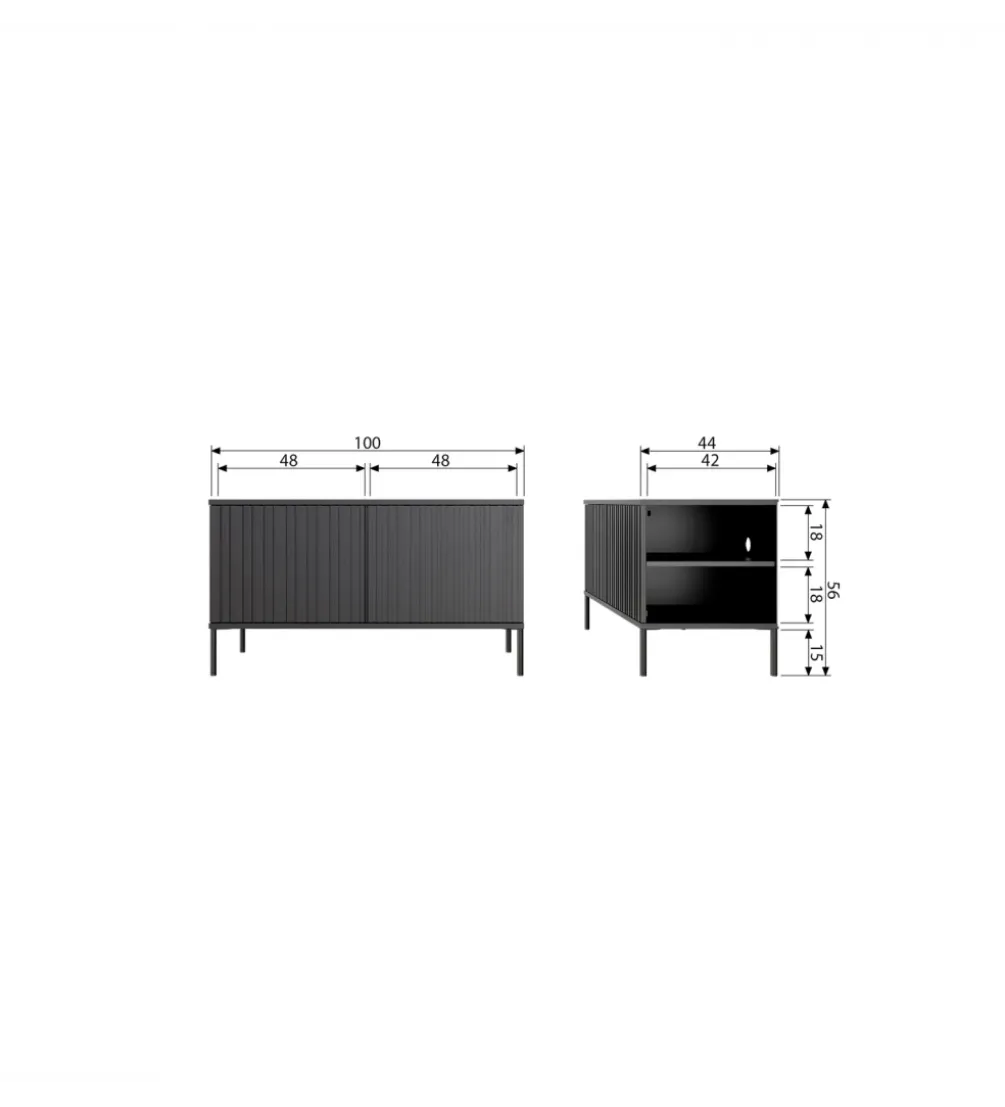 Stolik pod TV NEW GRAVURE 100 cm drewno jesion