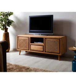 Stolik pod TV NORI 140 cm drewno akacja