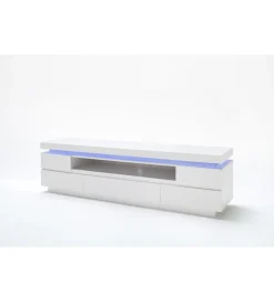 Stolik pod TV OCEAN 175 cm biały z oświetleniem