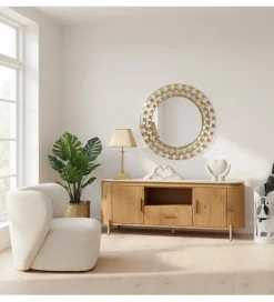 Stolik pod TV PAPATU 160 cm kolor dębu efekt marmuru