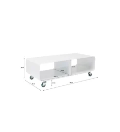 Stolik pod TV PORTABLE 90 cm biały