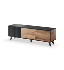 Stolik pod TV RANDOM 180 cm w kolorze dąb wotan z kolorem czarnym