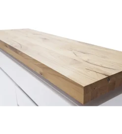 Stolik Pod TV ROMINA 175 Cm Biały Z Dębowym Blatem