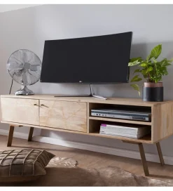 Stolik pod TV SIKAR 145 cm drewno mango