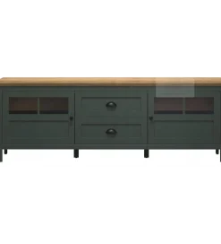 Stolik pod TV STANTON 184 cm w optyce dębu Evoke Ciemnozielony