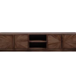 Stolik pod TV SUN 200 cm drewno teak brązowy
