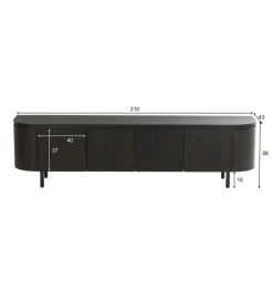 Stolik pod TV Tobago 210 cm czarny