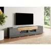 Stolik pod Tv TOLEDO 208 cm antracytowy z dodatkiem koloru dąb grandson