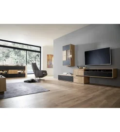 Stolik pod TV VALENCIA 306 cm antracytowo naturalny