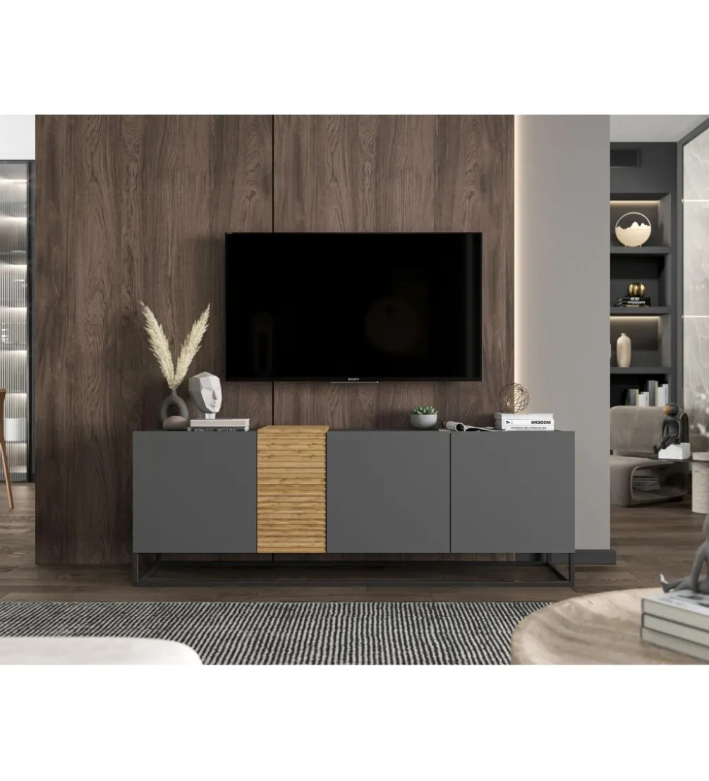 Stolik pod TV VANTA 160 cm antracytowy matowy