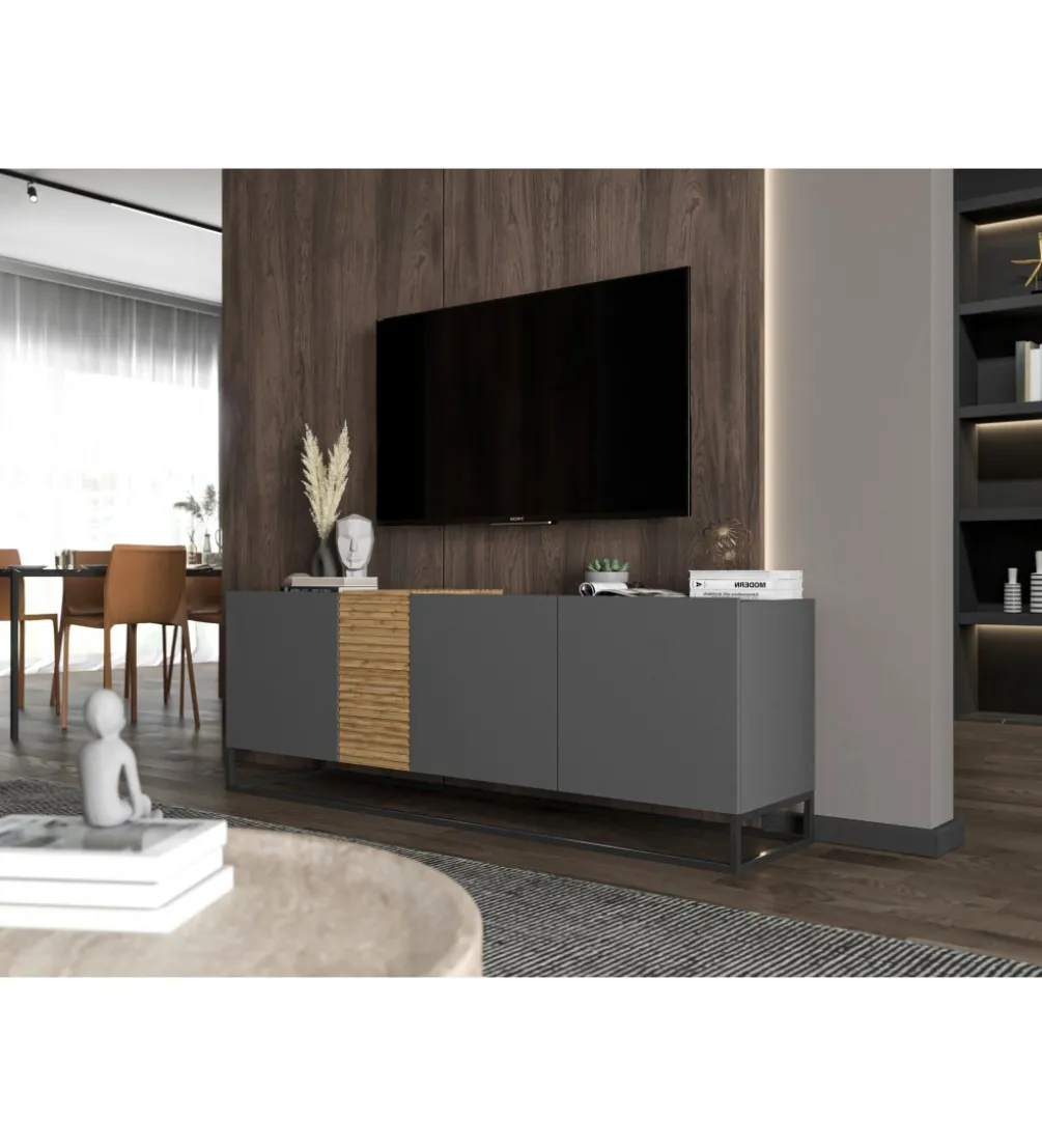 Stolik pod TV VANTA 160 cm antracytowy matowy
