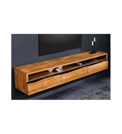 Stolik pod TV wiszący ARKTYKA Mammut 160 cm drewno akacja honey