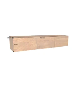 Stolik pod Tv wiszący DAVIDE Scorpion 160 cm drewno mango brąz