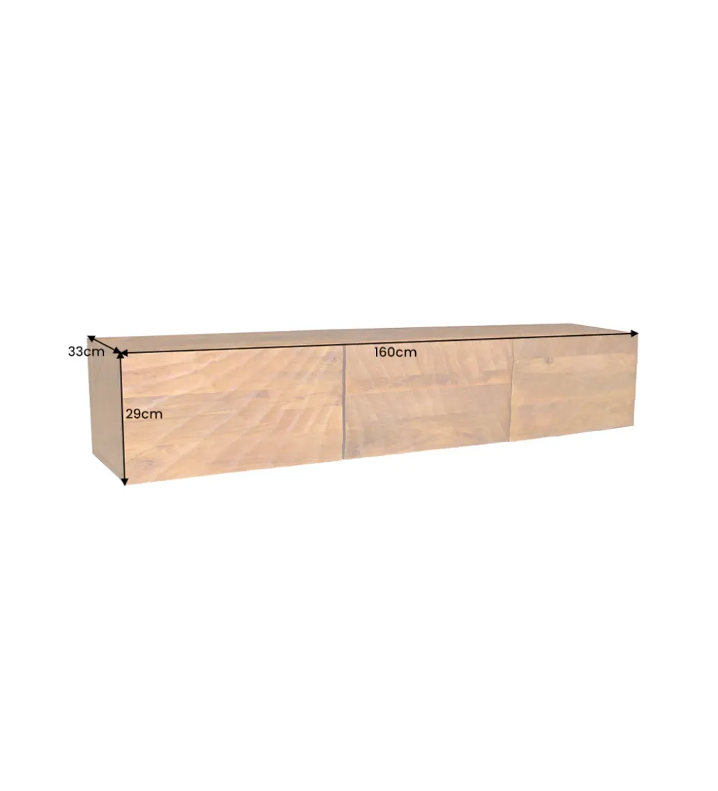 Stolik pod Tv wiszący DAVIDE Scorpion 160 cm drewno mango brąz