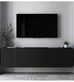 Stolik pod TV wiszący ELPIS 150 cm czarny