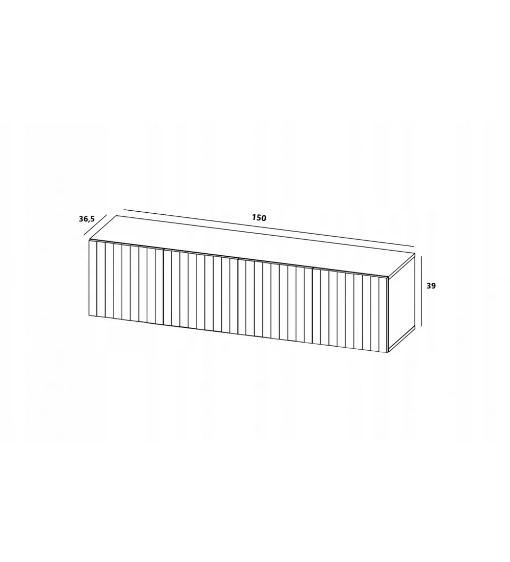 Stolik pod TV wiszący ELPIS 150 cm czarny