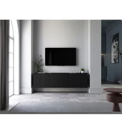 Stolik pod TV wiszący ELPIS 150 cm czarny