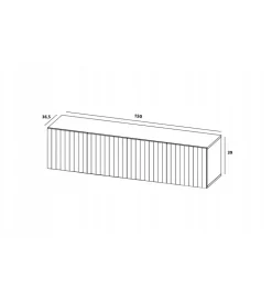 Stolik pod TV wiszący ELPIS 150 cm granatowy
