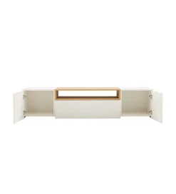 Stolik pod TV wiszący LOFT 160 cm biało naturalna