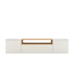 Stolik pod TV wiszący LOFT 160 cm biało naturalna