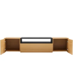 Stolik pod TV wiszący LOFT 160 cm naturalna czarna