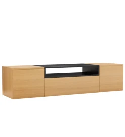 Stolik pod TV wiszący LOFT 160 cm naturalna czarna