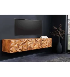 Stolik pod TV wiszący MIRANDA 160 cm drewno sheesham
