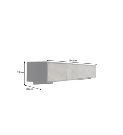 Stolik pod TV wiszący MOUNTAIN SOUL 200 cm drewno akacja czarny