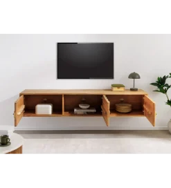 Stolik pod TV wiszący MYSTIC LIVING 160 cm drewno akacja