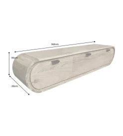 Stolik pod TV wiszący ORGANIC 160 cm drewno akacja