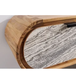 Stolik pod TV wiszący ORGANIC 160 cm drewno akacja kolor kamienia