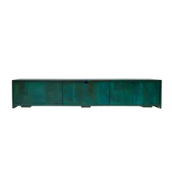 Stolik pod TV wiszący SWEET GOLDEN SUNSET 160 cm drewno mango turkusowy