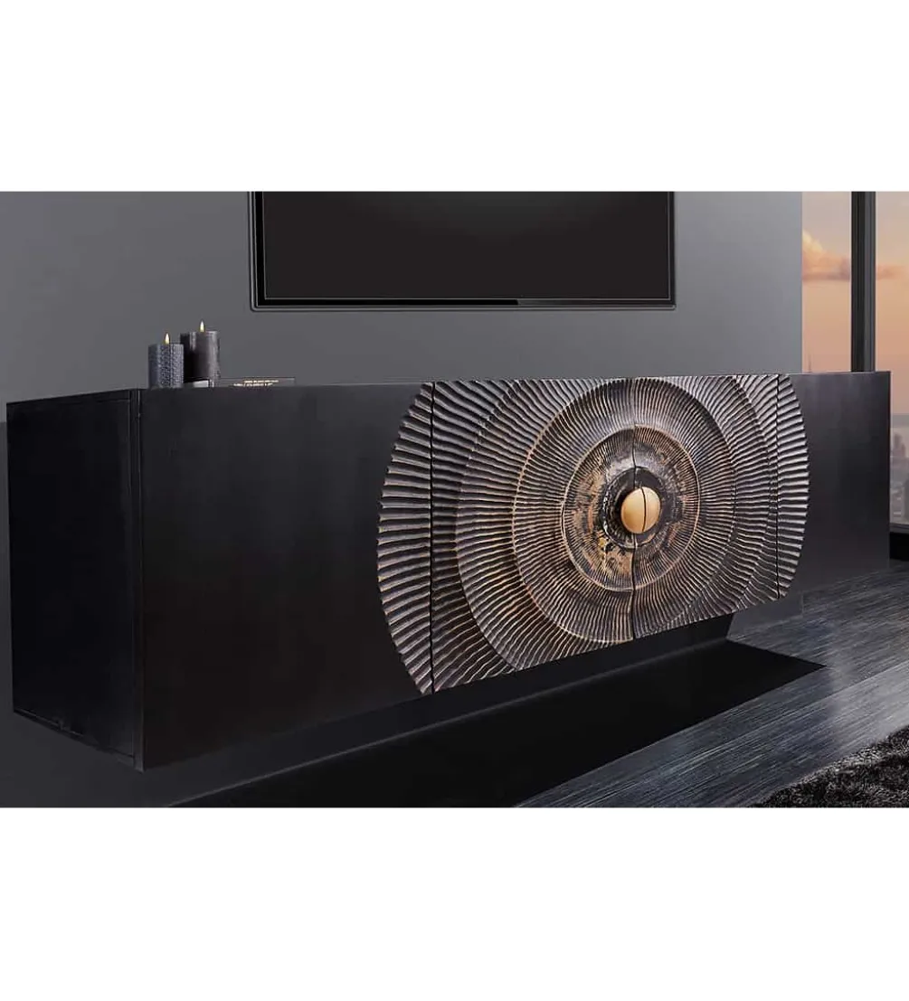 Stolik pod TV wiszący SWEET GOLDEN SUNSET 177 cm drewno mango