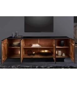 Stolik pod TV wiszący SWEET GOLDEN SUNSET 177 cm drewno mango