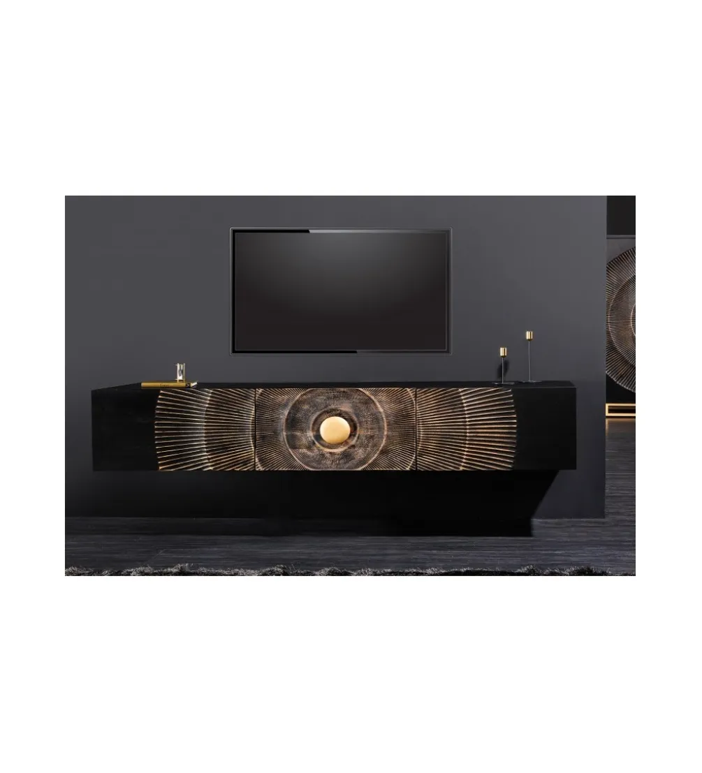 Stolik pod TV wiszący SWEET GOLDEN SUNSET 160 cm drewno mango